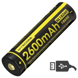   Li-Ion 18650 Nitecore NL1826R (2600mAh, USB), 